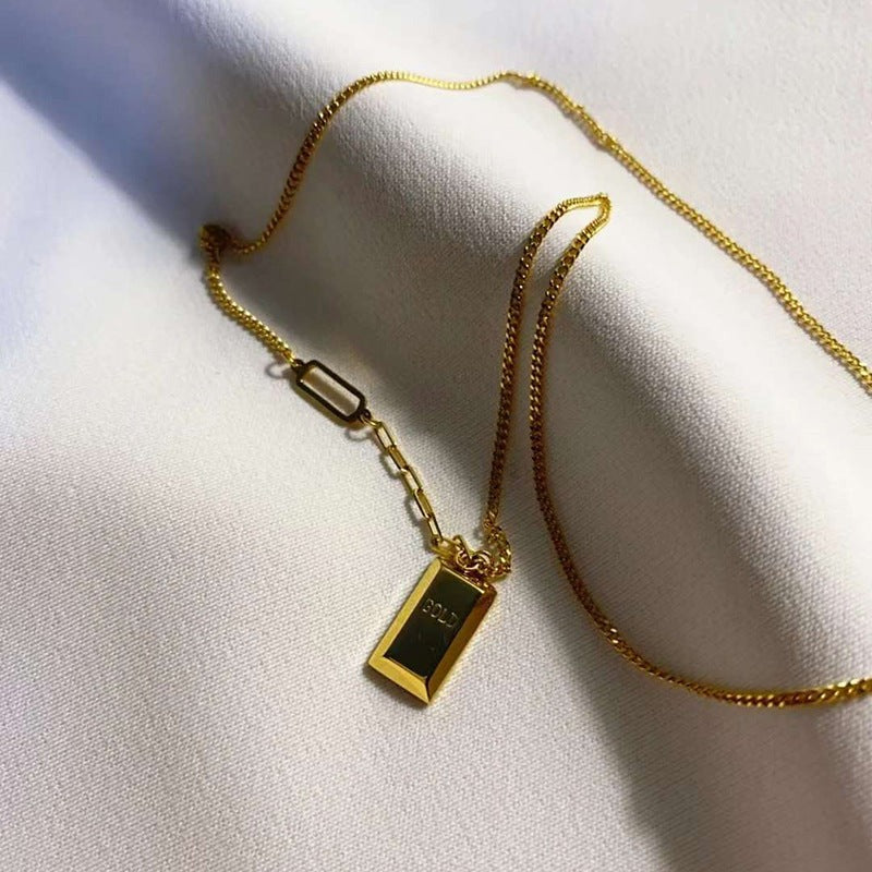 Original Gold Bar Pendant Stainless Steel