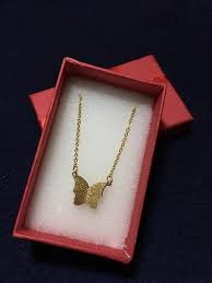 Gold Double Layer Butterfly Pendant